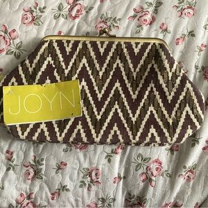 NWT Joyn Brown Zigzag Clutch